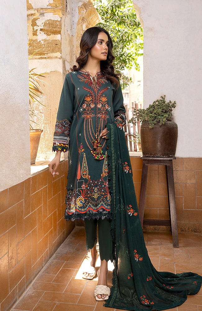 3 Piece Unstitched Embroidered Lawn-RFE-23-01