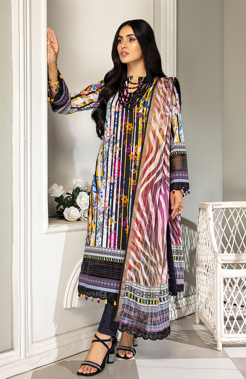 3-Piece Unstitched Digital Printed Lawn-CFD-24-01