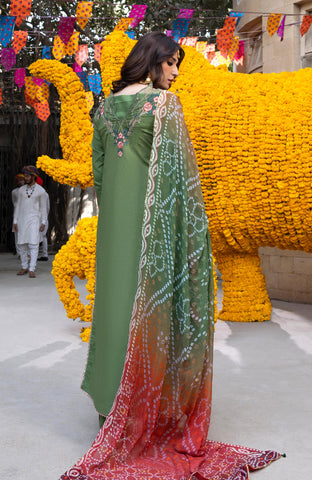 BANDHANI 3 PIECE UNSTITCHED-BTJ-26-01