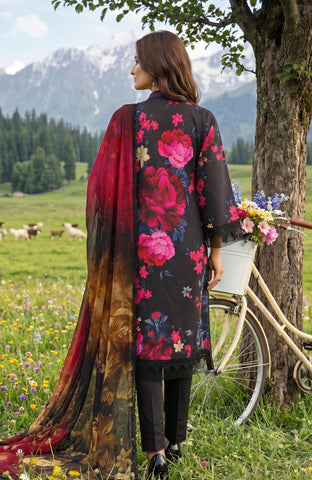 Colors Lawn With Chiffon Dupatta 3 Piece Unstitched-CDC-26-01
