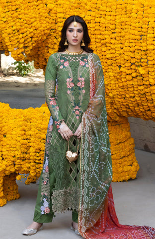 BANDHANI 3 PIECE UNSTITCHED-BTJ-26-01