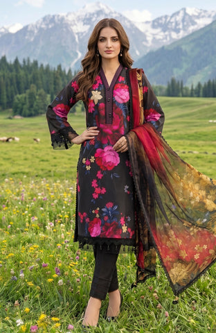 Colors Lawn With Chiffon Dupatta 3 Piece Unstitched-CDC-26-01