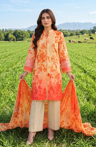 Colors Lawn With Chiffon Dupatta 3 Piece Unstitched-CDC-26-10