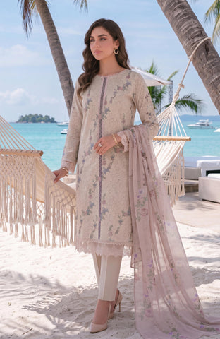 Colors Lawn With Chiffon Dupatta 3 Piece Unstitched-CDC-2-26-10