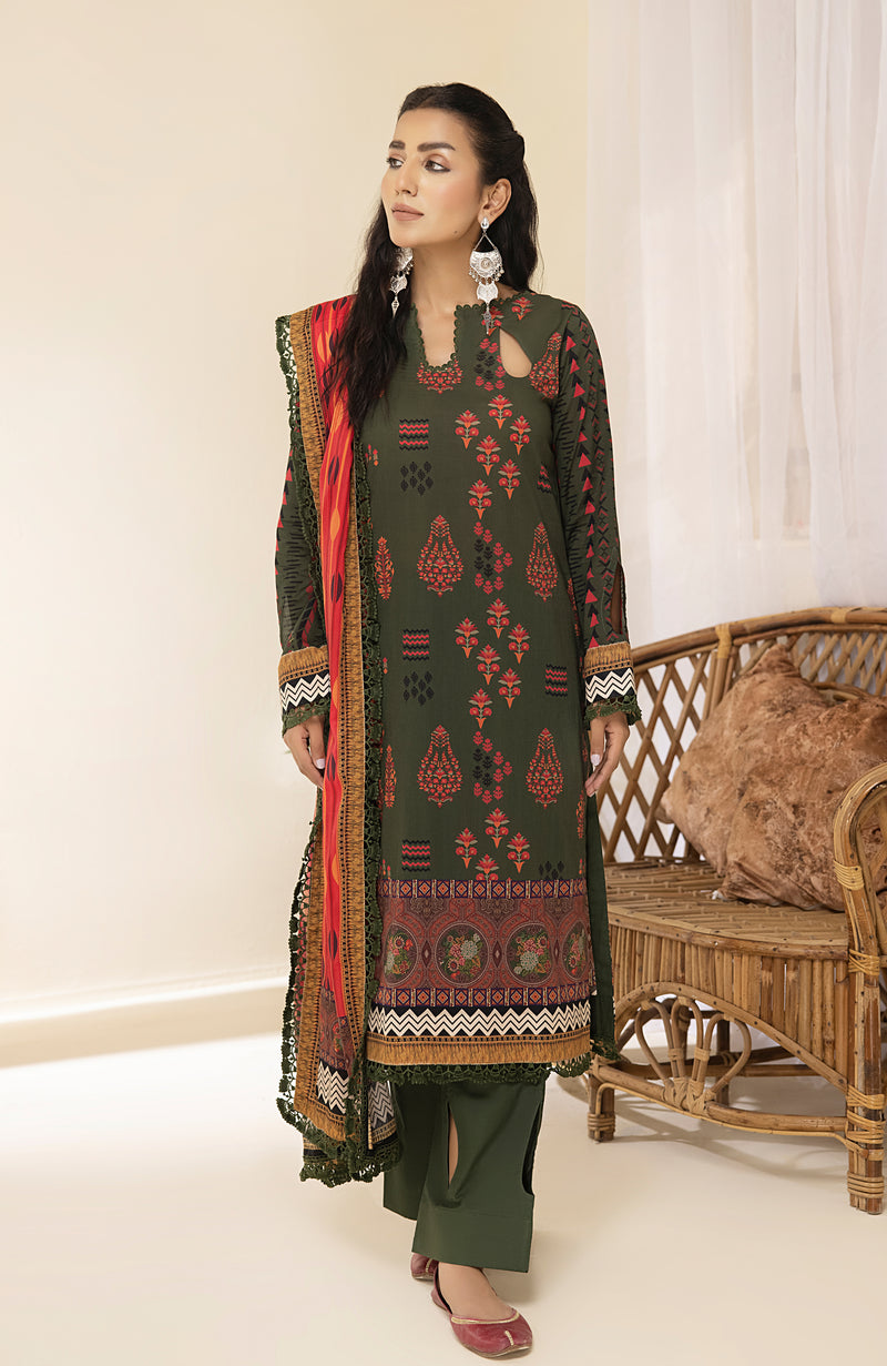 3-Piece Unstitched Digital Printed Lawn-CFD-23-09