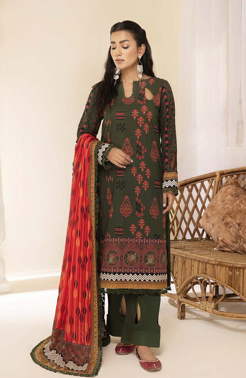 3-Piece Unstitched Digital Printed Lawn-CFD-23-09