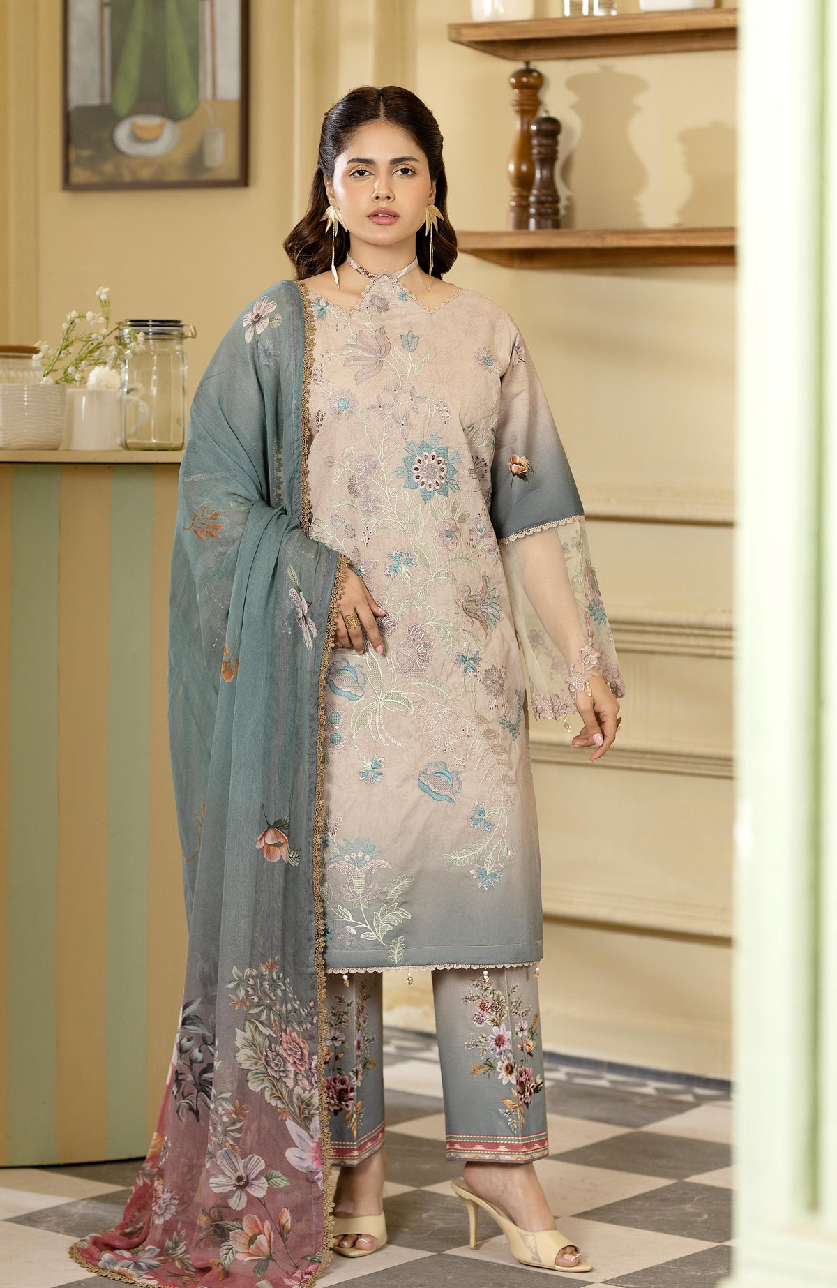 Printkari 3 Piece Unstitched Embroidered-SPK-26-12