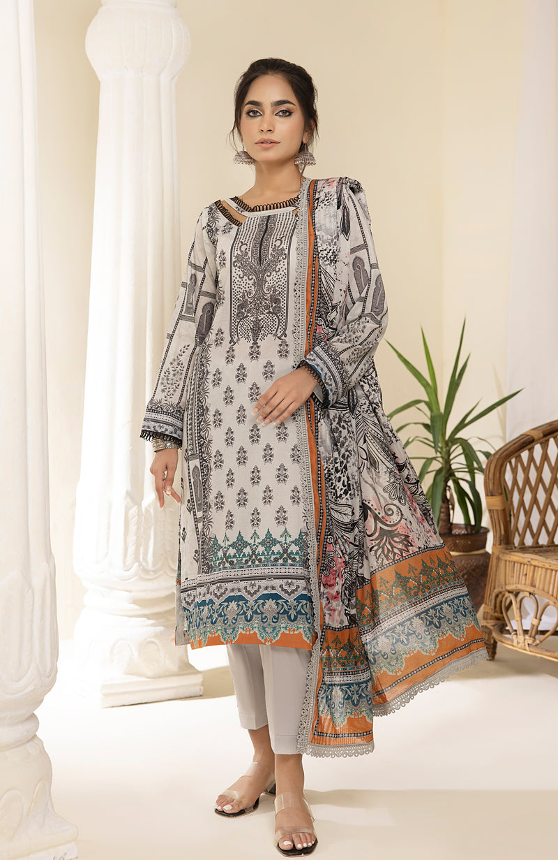 3-Piece Unstitched Digital Printed Lawn-CFD-23-08