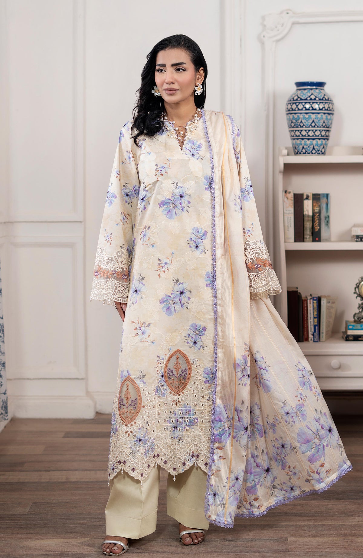 APPLIQUEKARI 3 Piece Unstitched Embriodered-ACE-2-26-02