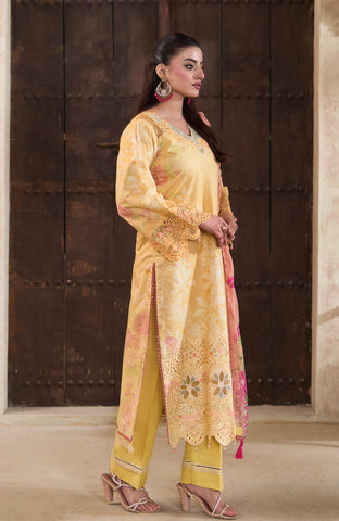 APPLIQUEKARI 3 Piece Unstitched Embriodered-ACE-26-03