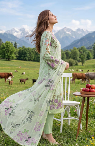 Colors Lawn With Chiffon Dupatta 3 Piece Unstitched-CDC-26-04