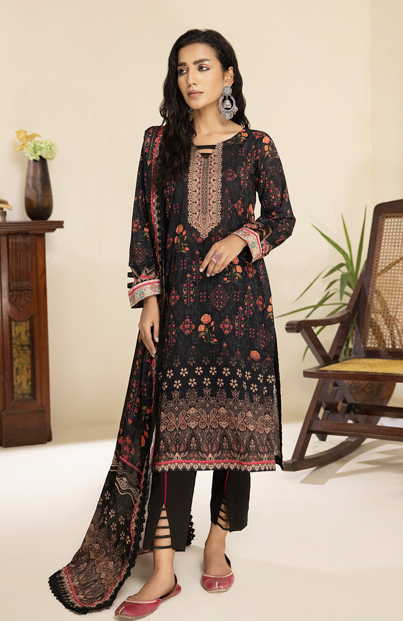 3-Piece Unstitched Digital Printed Lawn-CFD-23-02