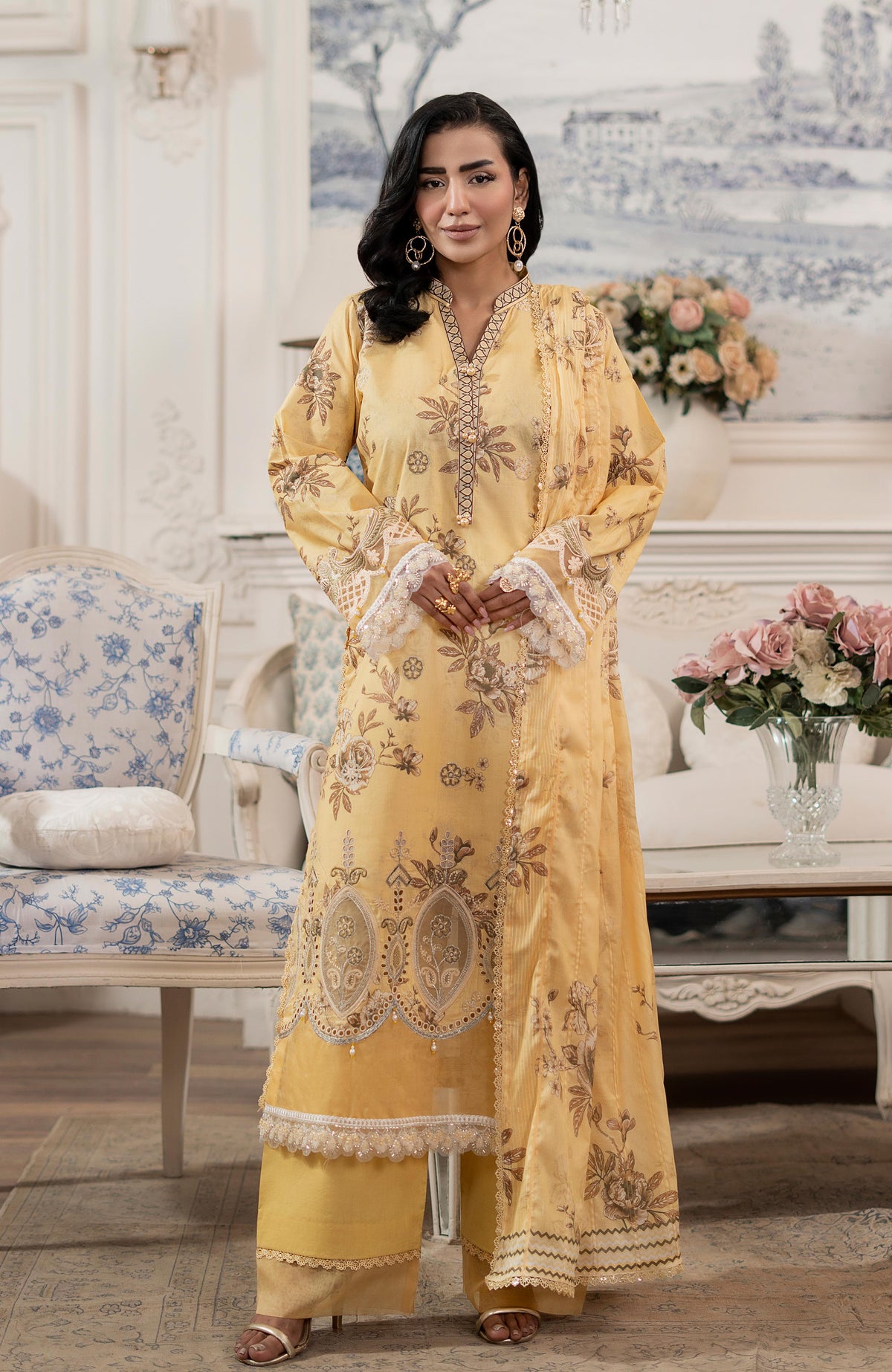 APPLIQUEKARI 3 Piece Unstitched Embriodered-ACE-2-26-05