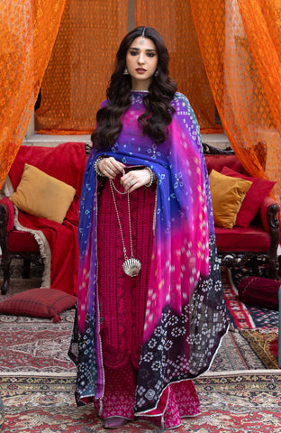 BANDHANI 3 PIECE UNSTITCHED-BTJ-26-05