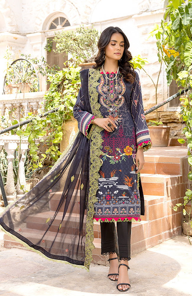 3 Piece Unstitched Embroidered Lawn-RFE-23-06