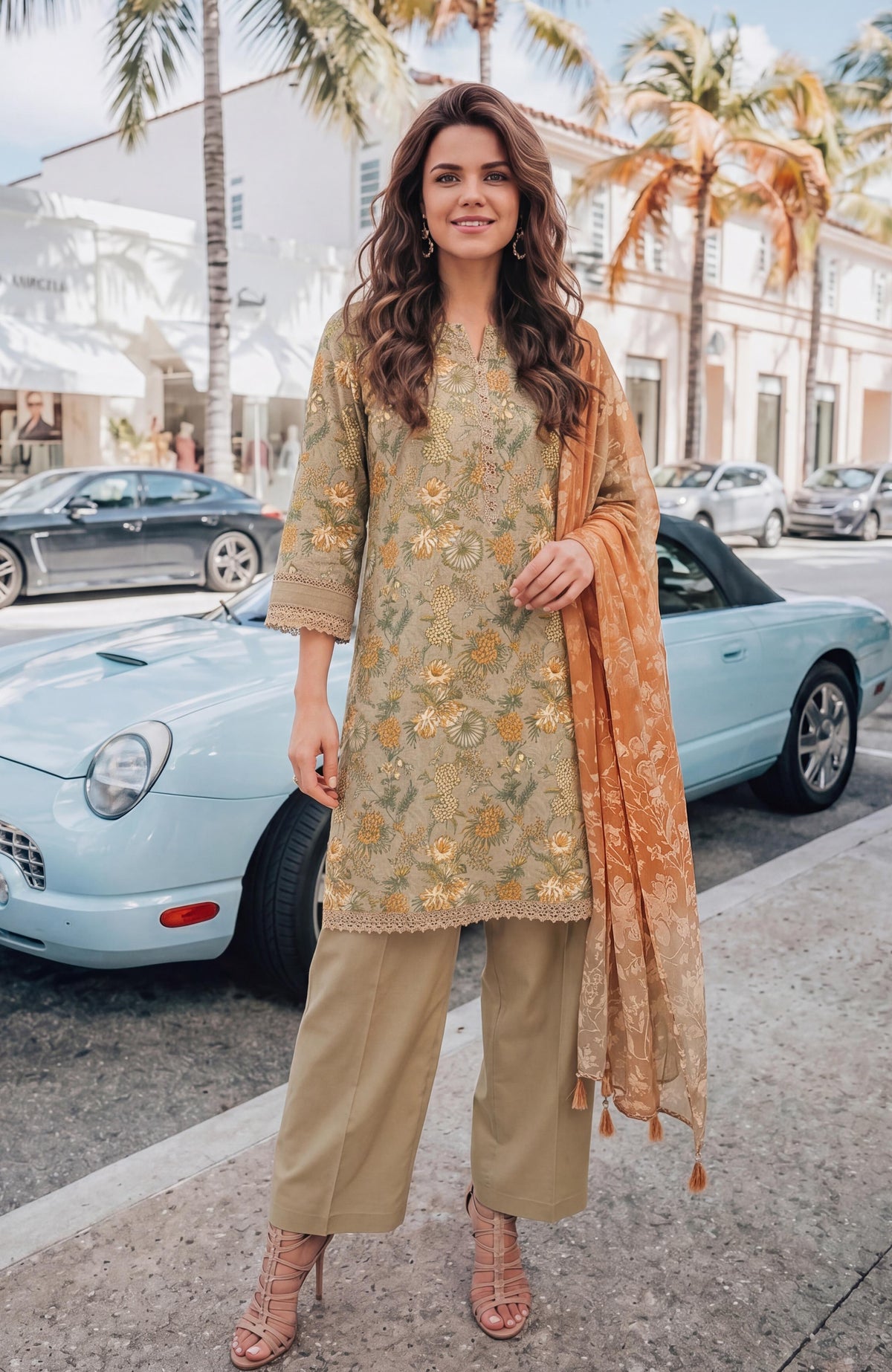 Colors Lawn With Chiffon Dupatta 3 Piece Unstitched-CDC-2-26-6