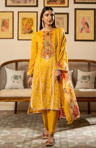 Sunshine Bloom - Chiffon Dupatta 3 Piece Unstitched-SBEC-24-06