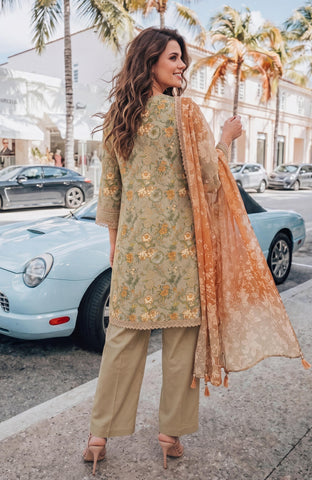 Colors Lawn With Chiffon Dupatta 3 Piece Unstitched-CDC-2-26-6
