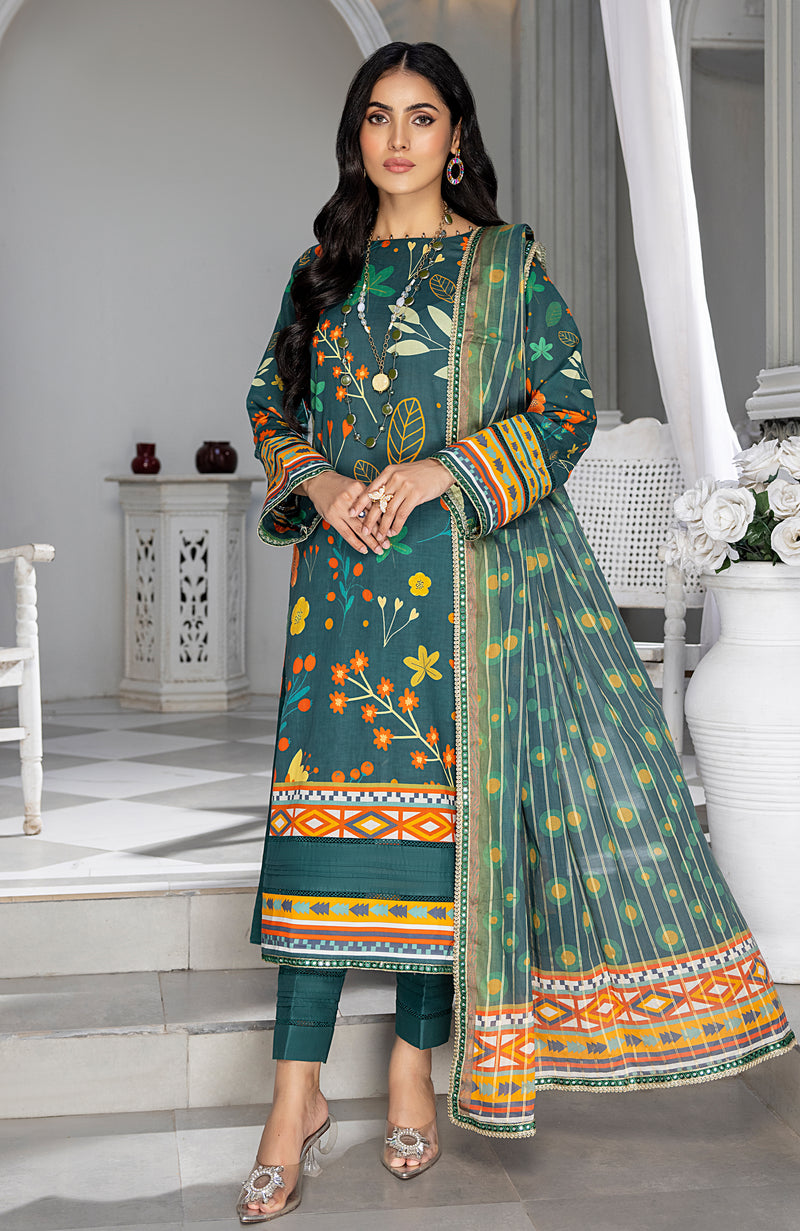 3-Piece Unstitched Digital Printed Lawn-CFD-24-07