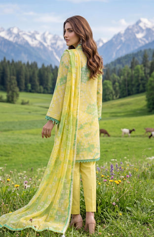 Colors Lawn With Chiffon Dupatta 3 Piece Unstitched-CDC-26-07
