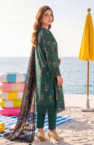 Colors Lawn With Chiffon Dupatta 3 Piece Unstitched-CDC-2-26-7