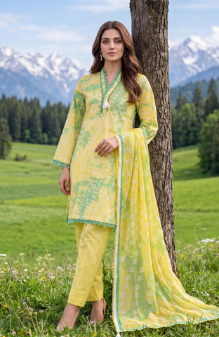 Colors Lawn With Chiffon Dupatta 3 Piece Unstitched-CDC-26-07