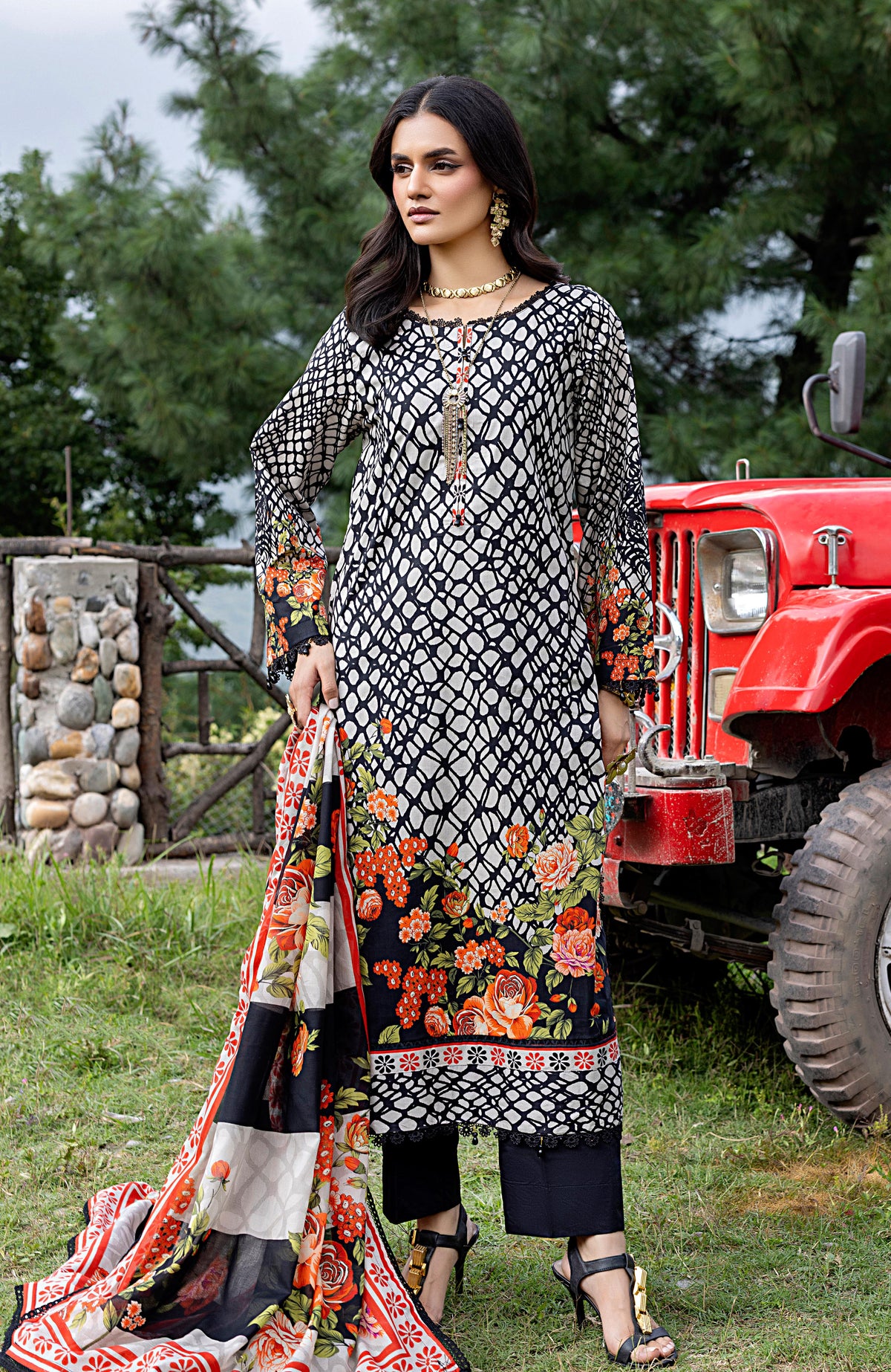 Monsoon Digital Cambric 3 Piece-MDC-25-08
