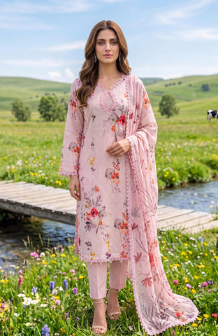 Colors Lawn With Chiffon Dupatta 3 Piece Unstitched-CDC-26-09