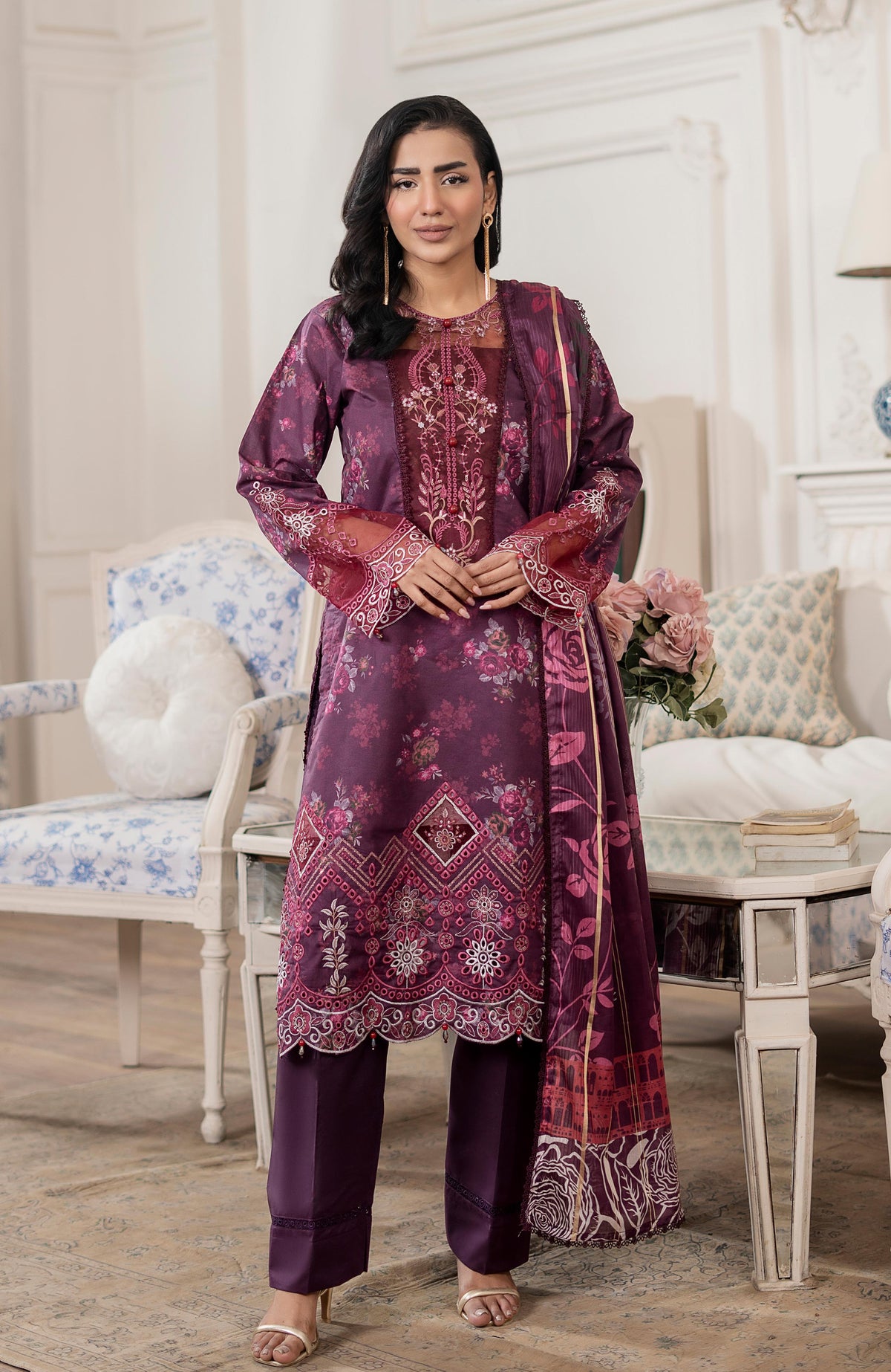 APPLIQUEKARI 3 Piece Unstitched Embriodered-ACE-2-26-09