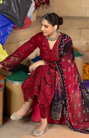 BANDHANI 3 PIECE UNSTITCHED-BTJ-26-09