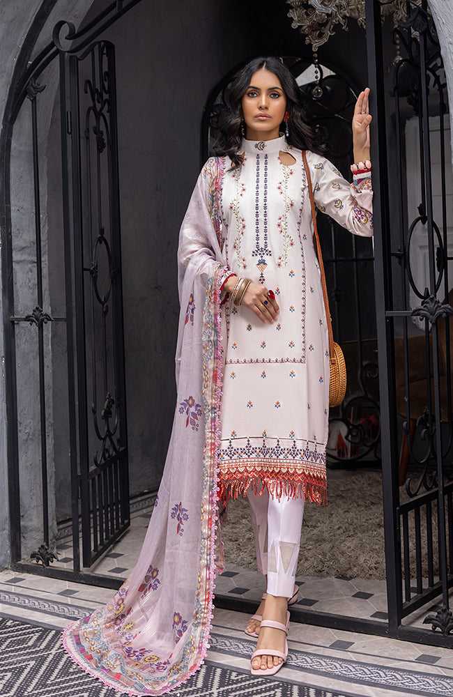 3 Piece Unstitched Embroidered Lawn-CFEL-23-01