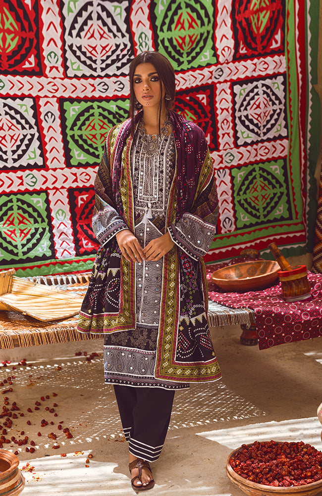 3 PIECE UNSTITCHED PRINTED LAWN-MSH-23-05