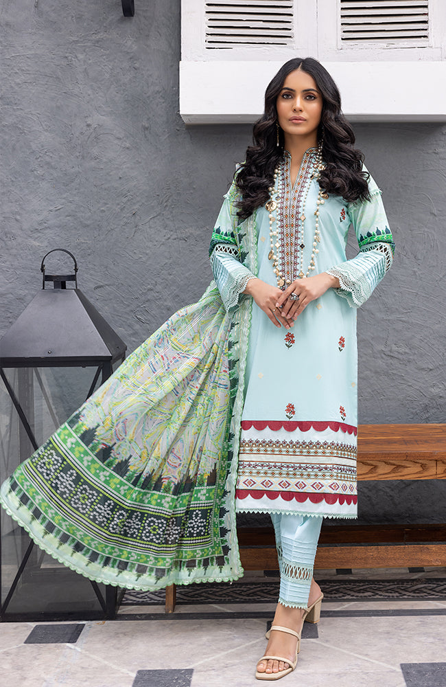 3 Piece Unstitched Embroidered Lawn-CFEL-23-06